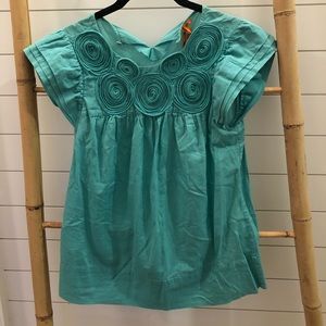 BCBGeneration teal cap sleeve shirt
